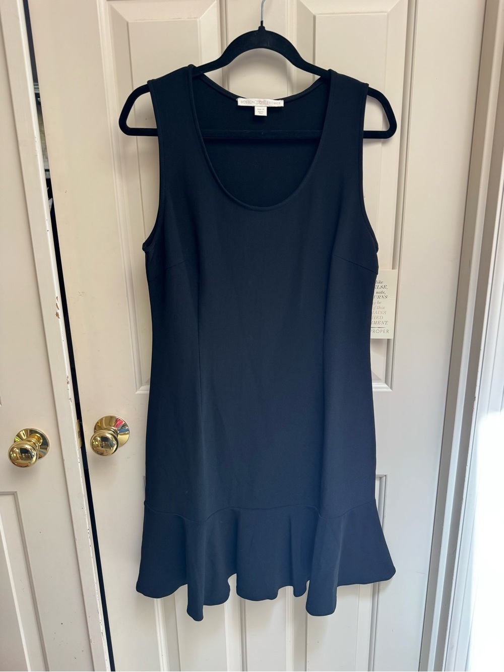 Boston Proper Black Sleeveless Ruffle-Hem Dress